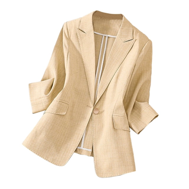 Blazer pour Femmes Wo-Fusoul, Blazer Décontracté pour Femmes, Veste de Complet Décontractée pour Femmes pour le Quotidien, Blazer à Col en V Extensible Doux à Manches Longues Ouvert à l'Avant pour Femmes, Tenue de Travail de Longueur Régulière pour le Bureau