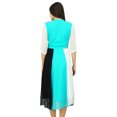 thumbnail image 4 of Bimba Womens Classique Mandarine Col Shift Tricolore Midi Été Chic Robes, 4 of 7