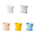 thumbnail image 2 of facefd Flowerpot Gardening Base Container Garden Ornament Multiple Colors Plant Planter Practical Portable Fashionable White Blue, 2 of 6