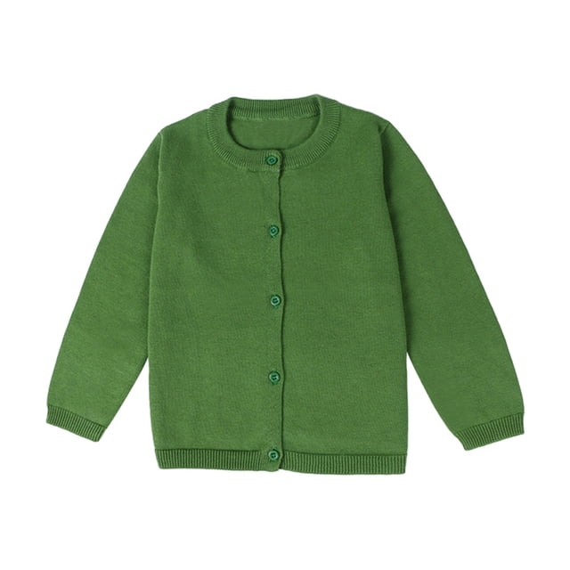 WEAIXIMIUNG Chandails Mignons pour Adolescentes Bébé Enfants Filles Cardigan Manches Longues Enfant Chandail Boutonné Fille Col Rond Cardigans Chandail