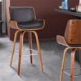thumbnail image 2 of Allora 26" Faux Leather Swivel Counter Stool in Brown, 2 of 9