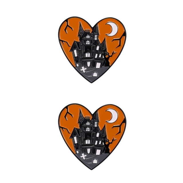 maskred Exquisite And Fashionable Halloween Enamel Pin Brooch Gift For Gothic Jewelry Enthusiasts And Alloy castle 2Set