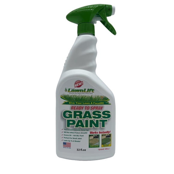 Lawnlift Peinture pour Gazon Prémélangée 32 Onces Prête à Vaporiser, Sans Mélange, 32 Oz, Vert