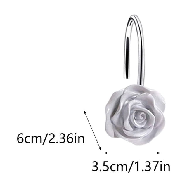 Shower Curtain Rings,Shower Curtains for Bathroom Rose Shower Curtain Hooks Curtain Hooks Shower Curtain Hanging Rings Hardware Accessories Decorative Hooks Shower Curtain Hooks