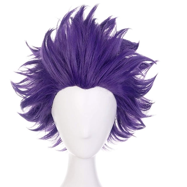 Perruque Violette Courte Perruques Ondulées Perruque Violette Cosplay pour Enfants Fille Perruques Synthétiques Cheveux