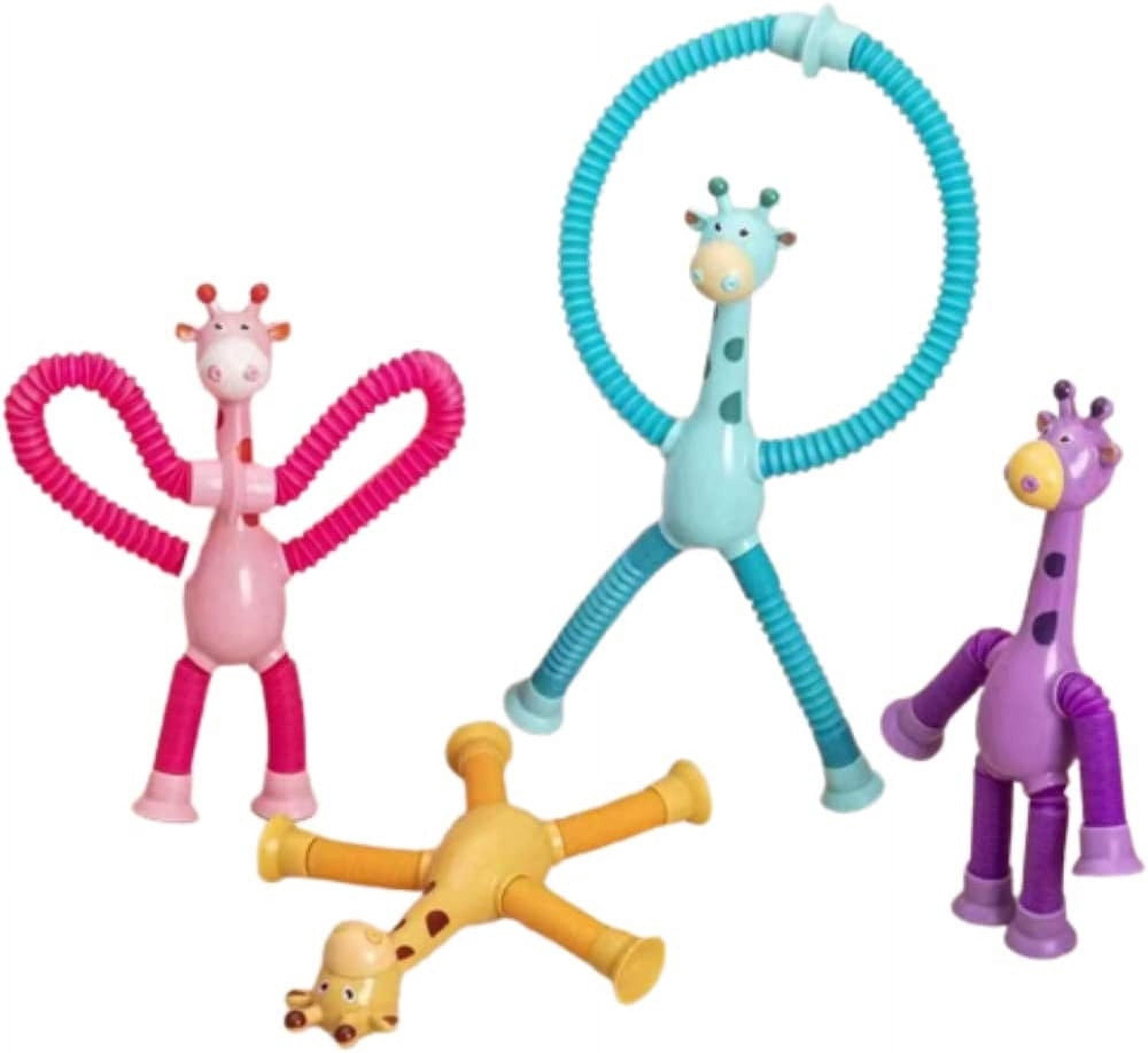 YINZZTRY – 4 Girafes Télescopiques à Ventouse – Jouet Sensoriel Étirable – Pour Enfants Et Adultes – Créatif Et Anti-Stress
