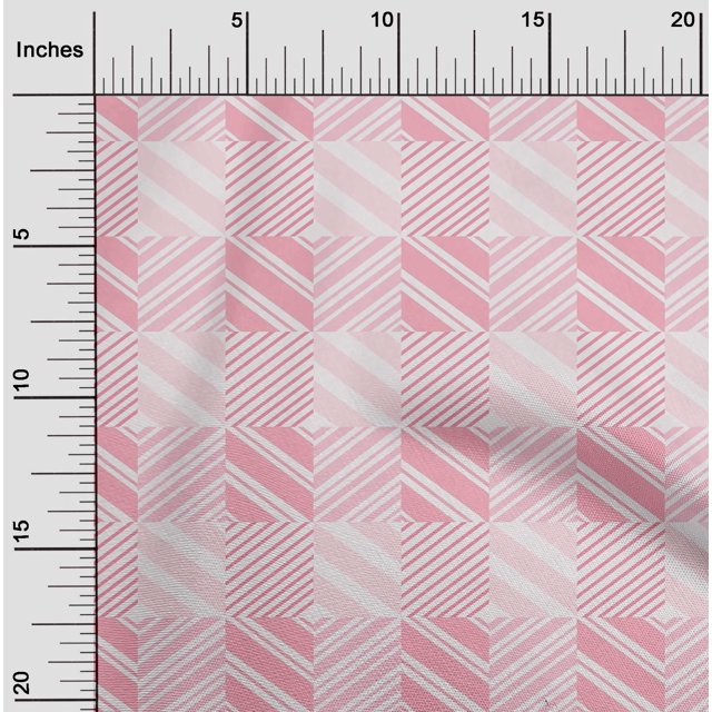 oneOone Cotton Silk Fabric Stripe Geometric Print Fabric By Yard 42 Inch Wide