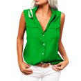 thumbnail image 1 of lSLJS Women's Womens T-Shirt Sans Manches Imprimé V-neck Décontracté Uni Tank Blouse Tops, Tank Tops, 1 of 4