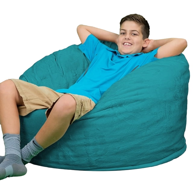 Ultimate Sack 3000 Fauteuil Poire de 3 Pieds, Grand Fauteuil Lounge en Mousse, Housse en Suède Sarcelle