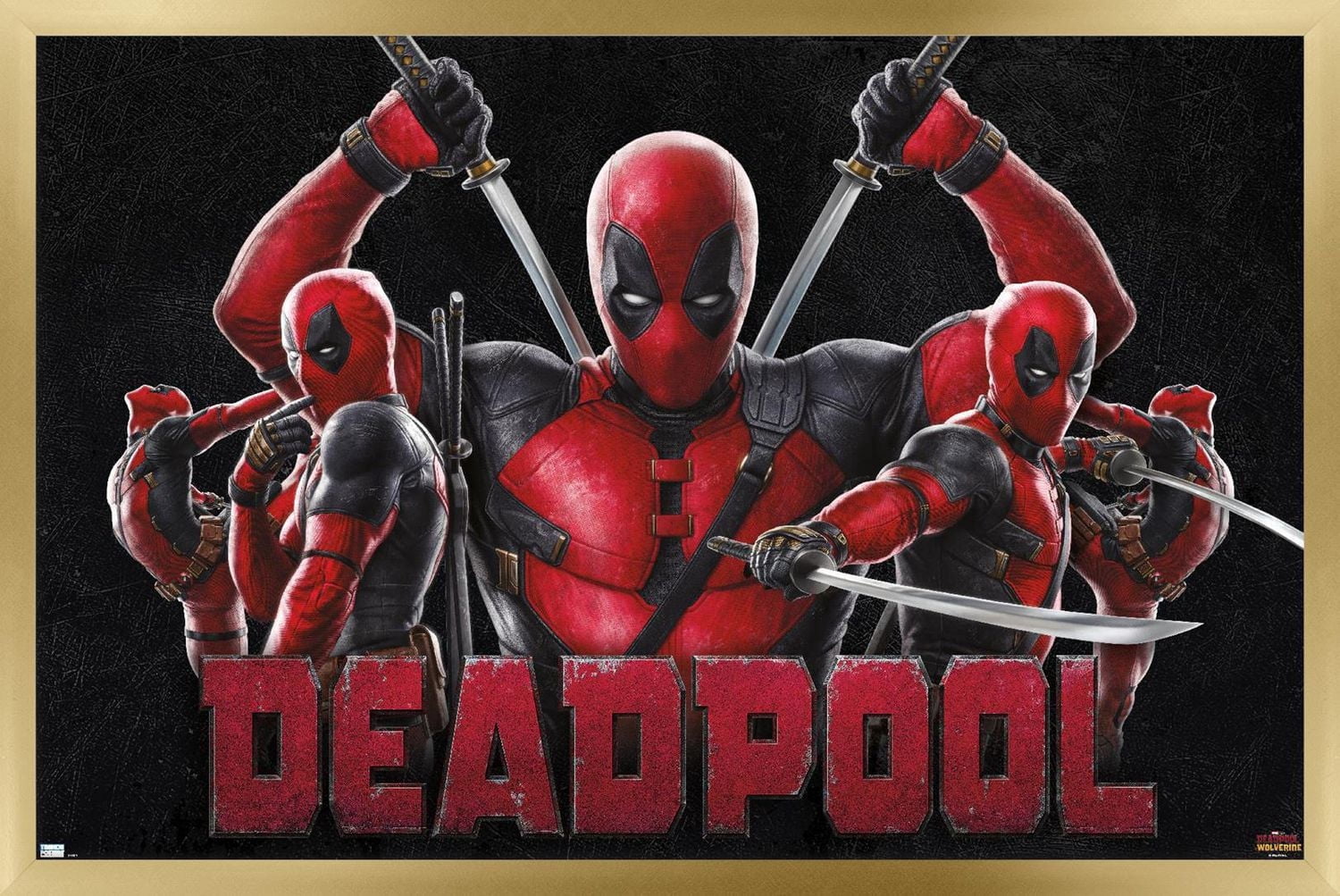 Marvel Deadpool & Wolverine - Deadpool Wall Poster, 14.725" x 22.375" Framed