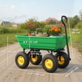 thumbnail image 3 of Outsunny Garden Dump Cart with Steel Frame, Green, 3 of 10