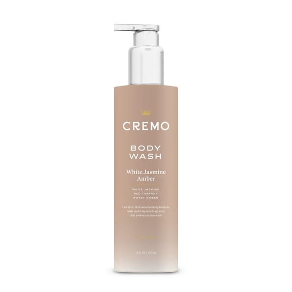 Cremo Skin Moisturizing White Jasmine Amber Women's Body Wash Notes of White Jasmine Red Currant and Sweet Amber 16 Fl Oz