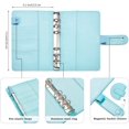thumbnail image 2 of PU Leather Notebook Binder Budget Planner Binder Cover with 12 Pieces Binder Pocket Personal Cash Budget Envelopes System 6 Hole Binder Zipper Folder(Blue), 2 of 7
