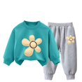 thumbnail image 2 of Pisexur Ensemble de Vêtements d'Automne et d'Hiver pour Bébés Filles Garçons 2 Pcs Mode Décontractée Imprimé Floral Manches Longues Col Rond Chandails en Molleton et Pantalons Ensemble de Survêtement pour Filles Garçons 3-8 Ans, 2 of 4