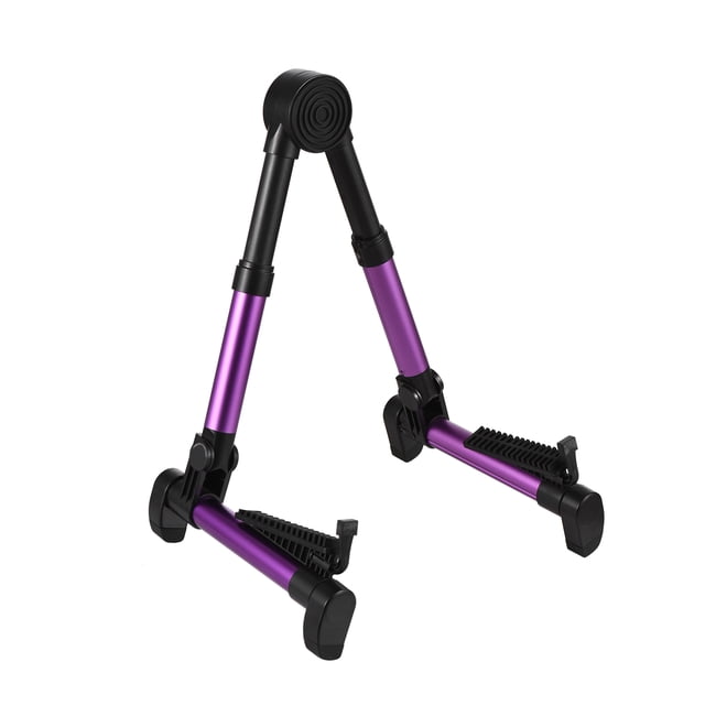 Zootealy Support de Guitare en Alliage d'Aluminium Ajustable pour Instruments Folkloriques Classiques - Support Violet à Cadre en A - Conception Pliable - Logo Disponible pour Personnalisation