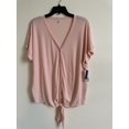 thumbnail image 1 of BP Petit Toppink Bouton avant Haut Tricoté Doux Manches Courtes Col en V Uni P, 1 of 1