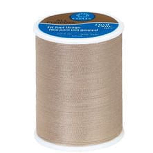 Coats & Clark™ All Purpose 100% Polyester Thread spool in beige, 300 yards, medium-weight core-spun polyester for strong, durable seams in machine or hand sewing on light to medium fabrics, also ideal for quilting and crafts.