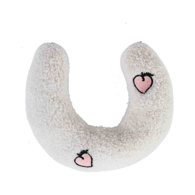 Dog Pillow Bed U Shaped Cervical Support Pillow for Small Dogs Cats with Soft Fill and Machine Washable Cover