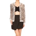 thumbnail image 1 of Veste à Paillettes pour Femmes à Manches Longues avec Fermeture Éclair Frontale et Poignets Côtelés, 1 of 5