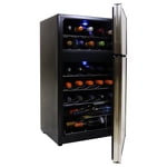 Koolatron Elite Series 29 Bottle Dual Zone Wine Cooler, Black Compressor Wine Fridge, Freestanding Wine Cellar for Home Bar, Kitchen, Apartment, Condo, Cottage