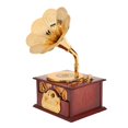 thumbnail image 2 of Phonograph Music Box Creative Vintage Wood Music Box for Birthday Christmas Gift, 2 of 5