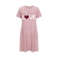thumbnail image 5 of Pyjama en Soie pour Femmes Chemises de Nuit pour Femmes Manches Courtes Chemises de Nuit pour Dormir Nuisette à Enfiler Douce Mignonne Robe de Nuit Imprimée Robes pour Femmes Tenue de Nuit Robe de Pyjama m, 5 of 5