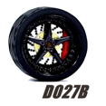 thumbnail image 1 of Carlomo Roues 1/64 pour Modèle de Voiture D-Class 2 Ensemble de Détail en Alliage Pièces de Réparation avec Pneus en Caoutchouc Disques de Frein Passe-Temps Adultes D027B, 1 of 6