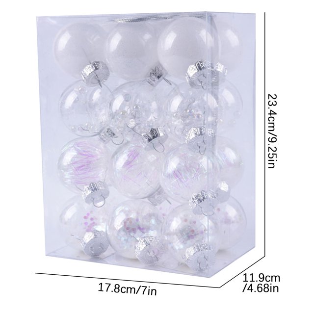 Pompotops 24PCS Christmas Tree Ornament Pendant Party Supplies Tree Hanging Plastic Ball Clearance