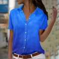 thumbnail image 2 of Button Down Shirts for Women Short Sleeve Collared Work Office Blouses Casual Relaxed Fit Summer Tunic Tops Plus Size, 2 of 5