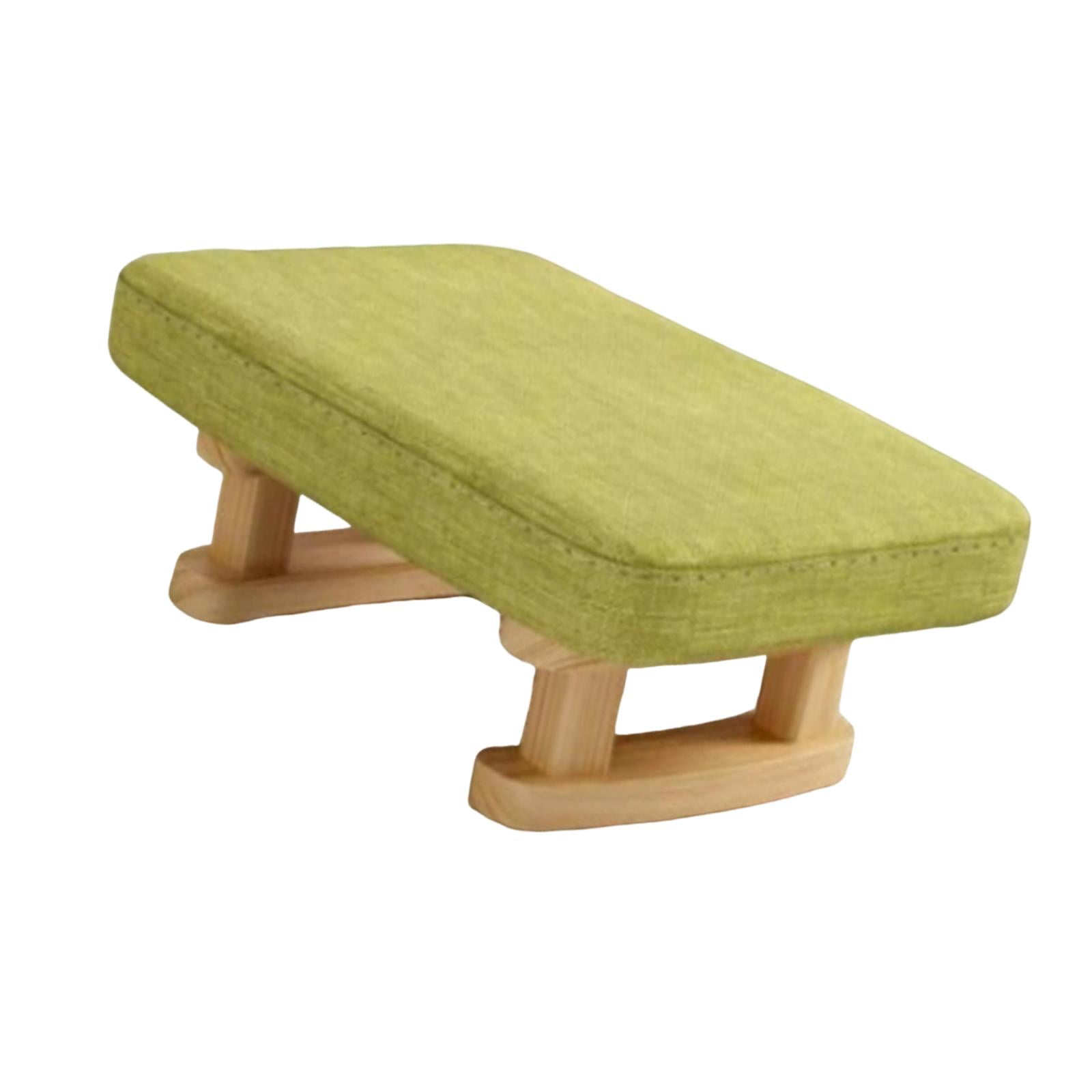 DOLITY Small Foot Stool Ottoman Bench Creative Wooden Footstool for Living Desk Bed Green