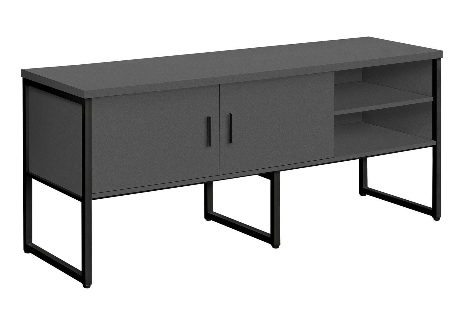 Monarch Specialties  Credence De Bureau, 72"l, Travail, Travail, Portes De Stockage, Qualité Commerciale, Stratifié Blanc, Métal Argenté, Contemporain