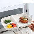 thumbnail image 3 of YIMWNYI Rectangular Compartment Tray, Party Tray, 3-Compartment Dinnerware, Easy to Clean Plastic Organizer, Thick Bottom Design, Multifunctional Tableware for Parties and Picnics, 3 of 6