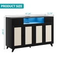 thumbnail image 3 of Buffet Moderne en Rotin Yiwa, Bahut de 47 Pouces avec Rangement, Éclairage DEL, Prise de Courant et Tablettes Ajustables, 3 of 8