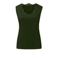 thumbnail image 4 of Pompotops Mode Femmes Décontracté Uni Manches Courtes Col en V Dentelle Gilet Blouse Hauts, 4 of 4