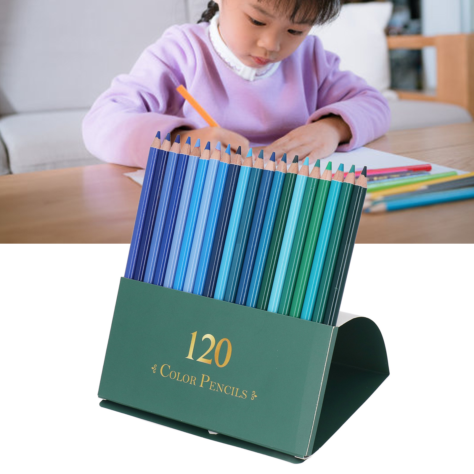 120 Colored Pencils, Vibrant Artists Pencil With Green Box Color Rendering Pencil, Oil Based Colored Pencils For Gift For Professional Drawing, Sketching, Shading, Coloring Book