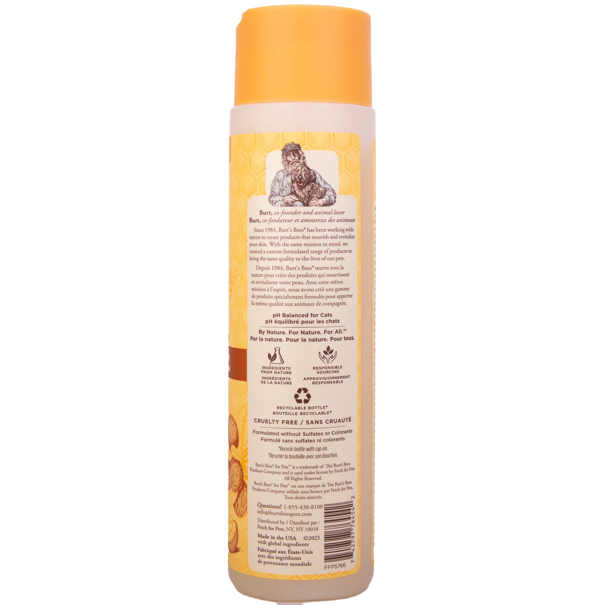 Shampooing hypoallergénique pour chats Burt's Bees au beurre de karité et miel 10 fl oz