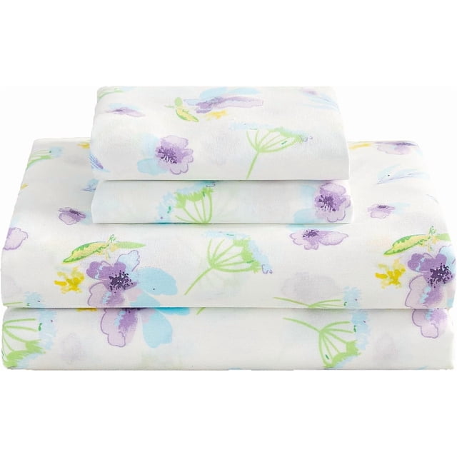 Twin Size Sheet Set Paisley Printed Bed Sheets for Single Bed Piece Microfiber Fitted Sheet with ” Deep Pocket & Straps Patterned Bedding Sheets & Pillowcase Set