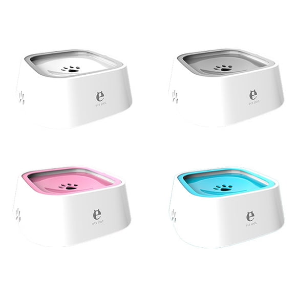ELS PET Dog Water Bowl, 50oz/1.5L No Spill Dog Water Bowl, Non-Slip Slow Water Feeder Dispenser with Floating Disk, Travel Pet Water Bowl with Replacement Filter for Dogs, Cats and Pets