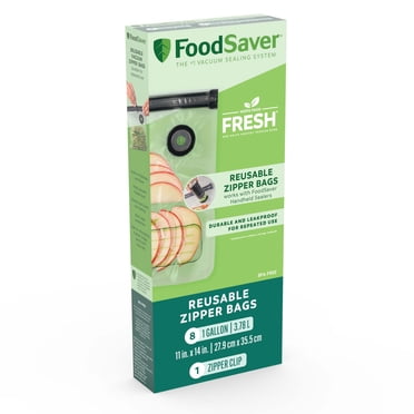 Sacs à glissière réutilisables Foodsaver, 3,78 L (1 gal), 8 unités