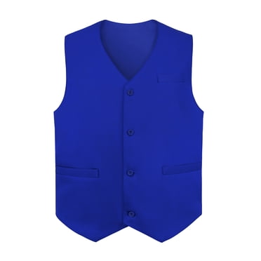 TOPTIE Gilet d'Uniforme Unisexe pour Supermarché, Hôtellerie et Travail de Service-Bleu-US Taille 3TG