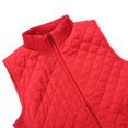 thumbnail image 4 of Bienzoe Gilet Sans Manches Matelassé Décontracté pour Femme, Léger, Côtelé Extensible, Rouge, P, 4 of 6