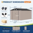 thumbnail image 2 of 8x12FT Lean-to Metal Storage Shed – Heavy-Duty Outdoor Tool Shed with Lockable Door, 2 of 8