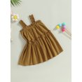 thumbnail image 3 of Faithtur Kids Girl Ruffle Dresses, Sleeveless Off Shoulder Solid Color Casual Party Street Princess Dress, 3 of 8