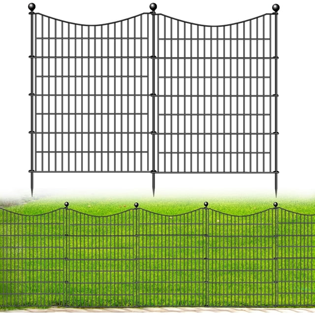 Panels Decorative Garden Fence with Gate Dog Fence Outdoor for Yard Animal Barrier Fence No Dig Rustproof Metal Garden Edging Fence and Borders Temporary Fenc