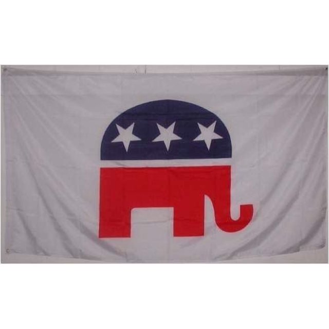 Drapeau Éléphant Républicain - Bannière de Parti Politique 3x5 GOP - Nouveau