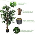thumbnail image 2 of Gymax 4Ft Artificial Ficus Tree Fake Greenery Plant Home Office Decoration, 2 of 6