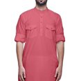 thumbnail image 2 of Atasi Kurta Asymétrique Chemise Décontractée Boutonnée Coton Kurta Décontractée Homme, 2 of 5