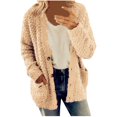 thumbnail image 1 of Women's Casual Plus Size Cardigan Coat with Pockets and Button Front for Outdoor Comfort, 1 of 6
