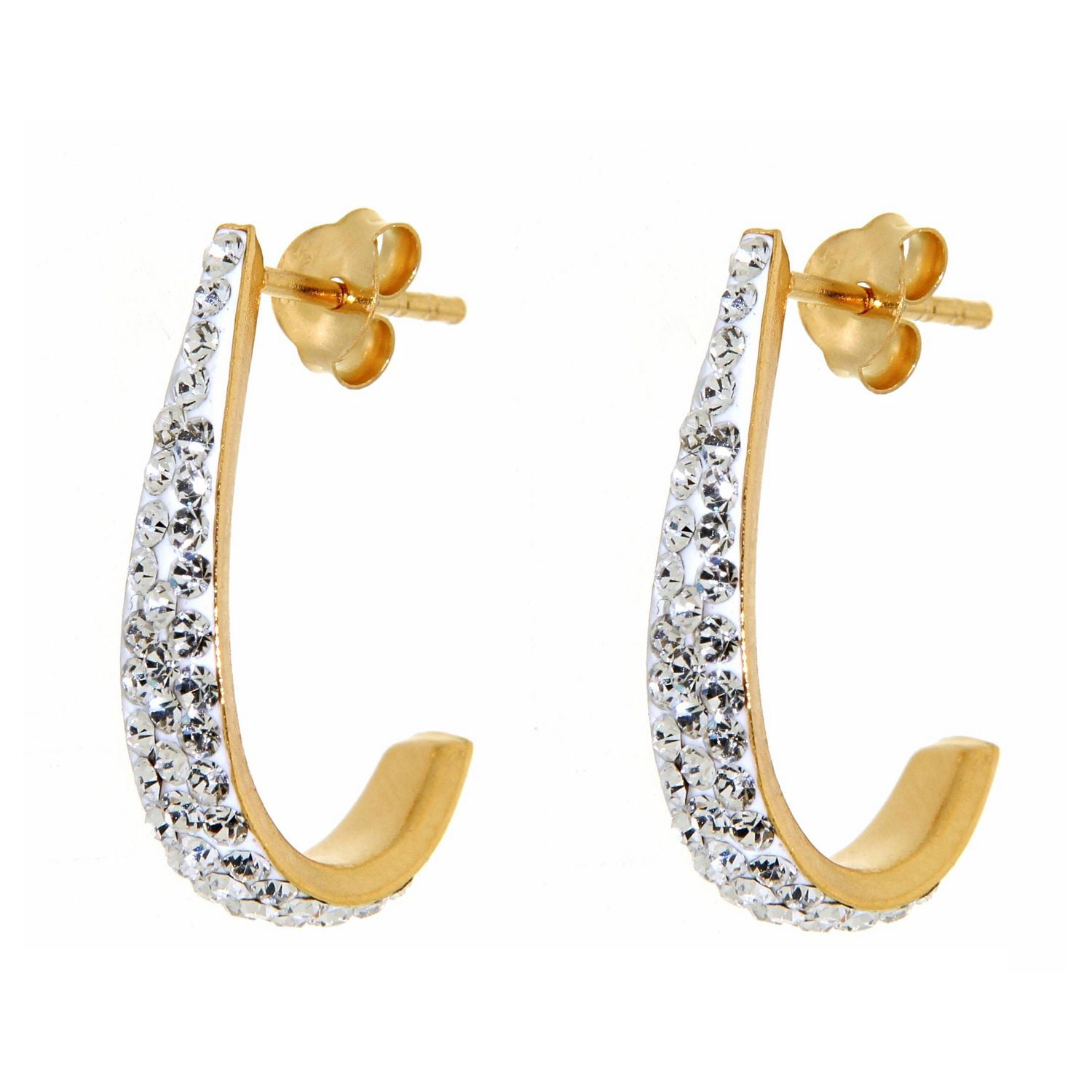 Quintessential Sterling/Silver Goldplated " J " Crystal Stud Earring