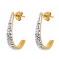 thumbnail image 1 of Quintessential Sterling/Silver Goldplated " J " Crystal Stud Earring, 1 of 2